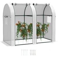 Outsunny 94 x 185cm Mini Two-Room Greenhouse - White