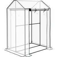 Outsunny Green House, Mini Greenhouse with 2 Roll-up Doors, Vent Holes and Reinforced Cover, 100 x 80 x 150cm