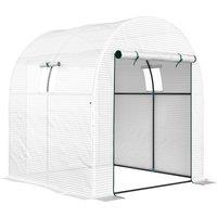 Outsunny 180 x 180cm Walk-In Polytunnel Greenhouse - White