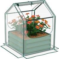 Outsunny 61 x 61cm Garden Planter Bed, with Cover - Green