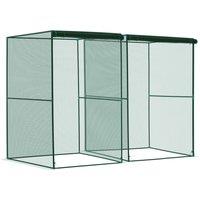 Outsunny Set of 2 Fruit Cage Bird Netting, Vegetable Plant Protection Tent with Zipped Door, Anti Bird, Insects, 1.2 x 1.2 x 1.8m, Dark Green