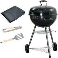 Outsunny Portable Kettle Charcoal Grill - Black
