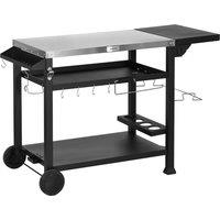 Outsunny Multi-Feature BBQ Grill Table, with Stainless Steel Top - Black