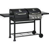 Outsunny Dual Fuel BBQ Grill - Black