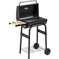 Outsunny Outdoor Wheeled Charcoal Barbecue Grill Trolley with Shelves, Black Aosom UK