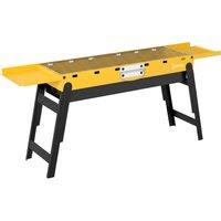 Outsunny Portable BBQ Grill, Foldable Charcoal Grill for Camping and Picnics with 2 Side Shelves and Handle, Yellow