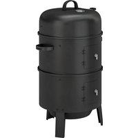 Outsunny 3-in-1 Vertical Charcoal Smoker with 2 Grill Grates, Built-in Thermometer, Adjustable Vent, 2 Doors