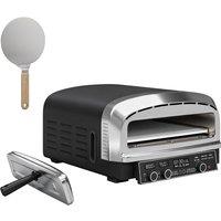 Outsunny Outdoor Pizza Oven Dual Heat Control 6 Presets Electric Pizza Maker with 37 cm Stone and Peel