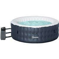 Outsunny Round Hot Tub Inflatable Spa Outdoor Bubble Spa Pool with Pump, Cover, Filter Cartridges, 4