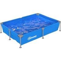 Outsunny Metal Frame Swimming Pool, Rectangular Above Ground Frame Pool with Repair Patch, 229 x 160 x 43 cm, Blue