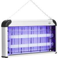 Outsunny Electric Insect Killer, 30W, Free Standing or Wall Hanging, Fly Mosquito Zapper, 60m2 Coverage, Silver Aosom UK
