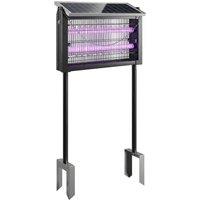 Outsunny Solar Bug Zapper Outdoor, 3500 V Electric Mosquito Fly Zapper with 4.3 m Cord, Dusk-to-Dawn Control, Black