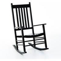 Outsunny Wooden Rocking Chair: Patio Rocker Armchair for Outdoor Seating, Black Aosom UK
