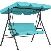 Outsunny Three-Seater Garden Swing Chair, with Adjustable Canopy - Blue