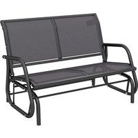 Outsunny 2-Person Outdoor Glider Bench Patio Double Swing Chair Loveseat w/Power Coated Steel Frame for Backyard Garden Porch, Grey Aosom UK