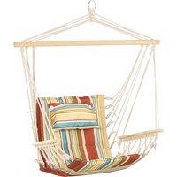 Outsunny Hanging Hammock Chair Swing Chair Thick Rope Frame Safe Wide Seat Indoor Outdoor Home, Pati