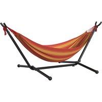 Outsunny Portable Camping Hammock with Stand, Adjustable Height Hammock with Carrying Bag, 120kg Cap