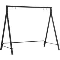 Outsunny Metal Porch Swing Stand, Heavy Duty Swing Frame, Hanging Chair Stand Only, 240kg Weight Capacity for Garden, Patio, Lawn, Playground, Black