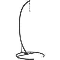 Outsunny Hanging Hammock Chair Stand with Round Base, C Hanging Swing Stand Frame for Swing/Egg/Hammock Chair, Indoor & Outdoor, Heavy Duty 330 lbs, Black