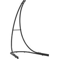 Outsunny Hammock Chair Stand Only, Hanging Chair Stand with Extra Large Base for Indoor Outdoor, 150 KG Capacity, Black Aosom UK