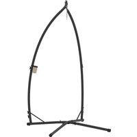 Outsunny Hammock Chair Stand Only, Hanging Chair Stand with X-Shape Base, Heavy Duty Steel Single Hammock Egg Swing Frame for Indoor Outdoor, Black