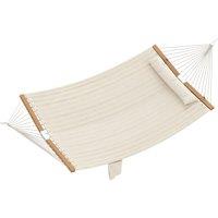 Outsunny Double Hammock 2 Person Swing Bed with Spreader Bars, Pillows, Pad, 200 x 140cm, Cream White