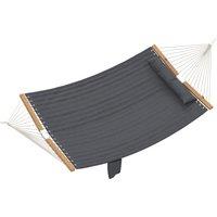 Outsunny Double Hammock 2 Person Swing Bed with Spreader Bars, Pillows, Pad, 200 x 140cm, Grey