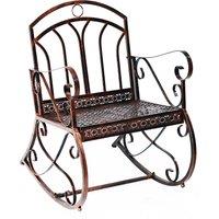 Outsunny Metal Single Chair 1 Seater Garden Outdoor Rocking Chair Vintage Style Bronze