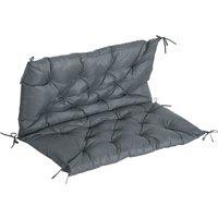 Outsunny Garden Bench Cushion: 2-Seater Padded Chair Pad with Back & Ties, Indoor/Outdoor Use, Dark Grey, 98 x 100cm Aosom UK