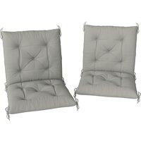 Outsunny Set of Two Outdoor Seat Cushions - Light Grey
