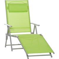 Outsunny Outdoor Chaise Lounge, Folding Sun Lounger Recliner with Pillow and 7 Adjustable Backrest, for Lawn, Garden Aosom UK