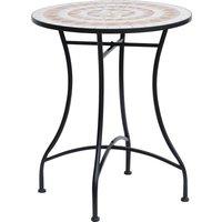 Outsunny 60cm Mosaic Round Bistro Table Side Bar Table Patio Garden Table Outdoor Balcony Furniture