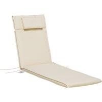 Outsunny Garden Sun Lounger Cushion Replacement Thick Sunbed Reclining Chair Relaxer Pad with Pillow - Cream White Aosom UK