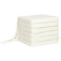 Outsunny Garden Chair Cushions: Set of 6 Plush Seat Pads for Alfresco Comfort, 42Lx42Wx5T cm, Cream White Aosom UK
