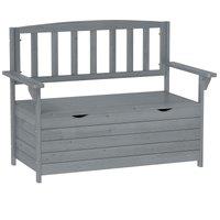 Outsunny Two-Seater Garden Storage Bench - Grey