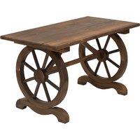 Outsunny Patio Coffee Table, Outdoor Dining Display Desk, Water-Resistant Natural Fir Wood Aosom UK