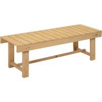 Outsunny 2-seater Outdoor Indoor Garden Wooden Bench Patio Loveseat Fir 110L x 38W x 35H cm Natural Aosom UK