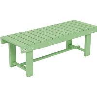 Outsunny Wooden Garden Bench, Backless Outdoor Loveseat with Slatted Seat, Light Green