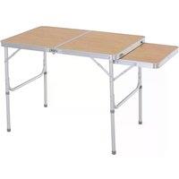 Outsunny Portable Folding Picnic Table, 3ft Aluminium Frame with MDF Top, Lightweight for Outdoor Use, Silver Aosom UK