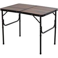 Outsunny Folding Camping Table, 3ft Height Adjustable, MDF, Portable for Outdoor Activities, Cream. Aosom UK