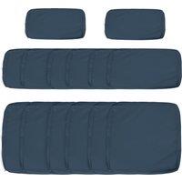 Outsunny Garden Rattan Sofa Cushion Polyester Cover Replacement Outdoor- No Cushion Included, Blue
