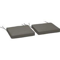 Outsunny Garden Chair Pads: Set of 2 Replacement Cushions with Ties, 45 x 45cm, Charcoal Grey Aosom UK