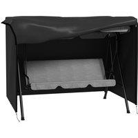 Outsunny 205 x 124cm Three-Seater Swing Chair Protective Cover Black