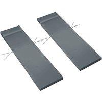 Outsunny Set of 2 Sun Lounger Cushions, Replacement Cushions for Rattan Furniture with Ties, 196 x 55 cm, Dark Grey Aosom UK