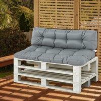 Outsunny Tufted Pallet Cushions: Cosy Indoor/Outdoor Seating, Dark Grey Hue Aosom UK