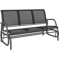 Outsunny 3-Seat Glider Rocking Chair for 3 People Garden Bench Patio Furniture Metal Frame