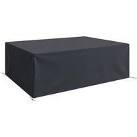 Outsunny 600D Oxford Outdoor Garden Furniture Sofa Set Cover, Waterproof Anti-UV Rattan Sun Lounger Protection Protector Cover, 275L x 205W x 90Hcm, Black