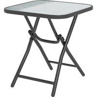 Outsunny Foldable Garden Table Square Folding Table for Patio Garden 45 x 45 x 50Hcm Black
