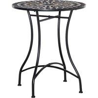 Outsunny Φ60cm Mosaic Outdoor Patio Table - Black