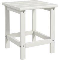 Outsunny Square Coffee Table, HDPE Tabletop and Frame for Porch, Garden, Side Table, 38 x 38 x 46 cm, White